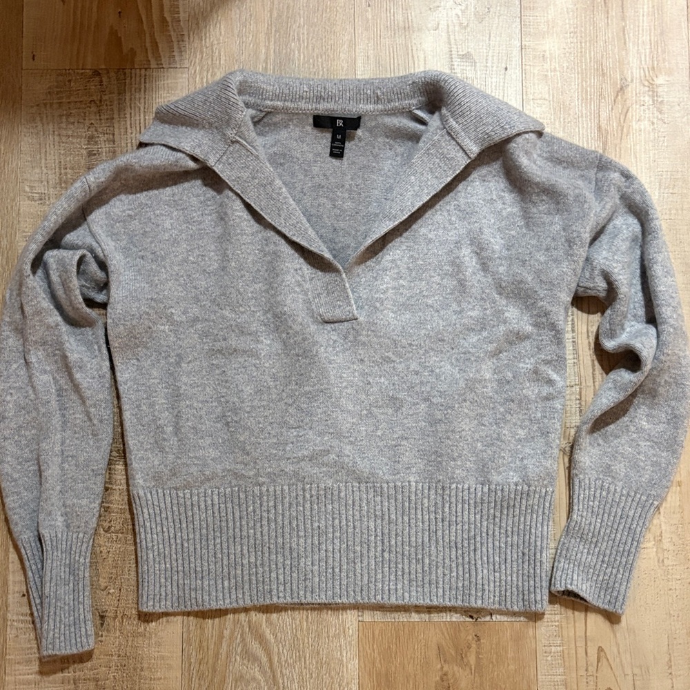 Banana Republic 100% Cashmere Gray Women's Cropped Sweater